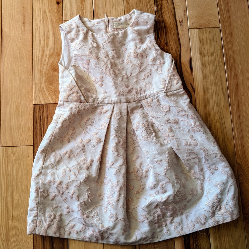 Zara Girls pale pink damask dress